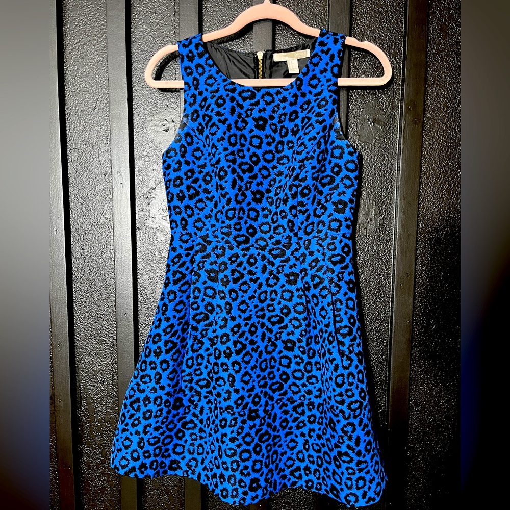 Forever 21 Royal blue cheetah print dress